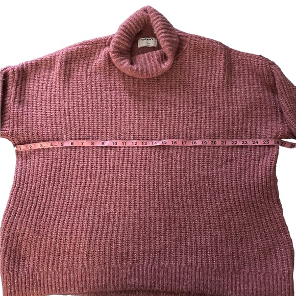 Old Navy pink dusk sweater with cowlneck, size large, polyester/nylon/wool - Picture 11 of 13